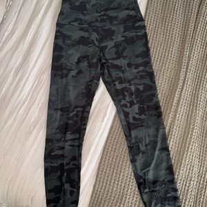 Lululemon Athletica Green and Black Camo High-Rise Align Leggings